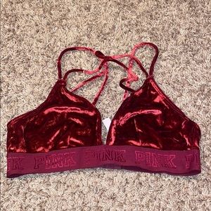 Velvet maroon PINK bralette